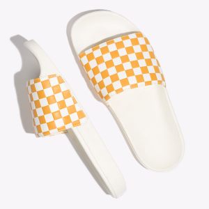 Vans Bayan Sandalet Checkerboard Slide-On Turuncu Çiçekli | 80977-974